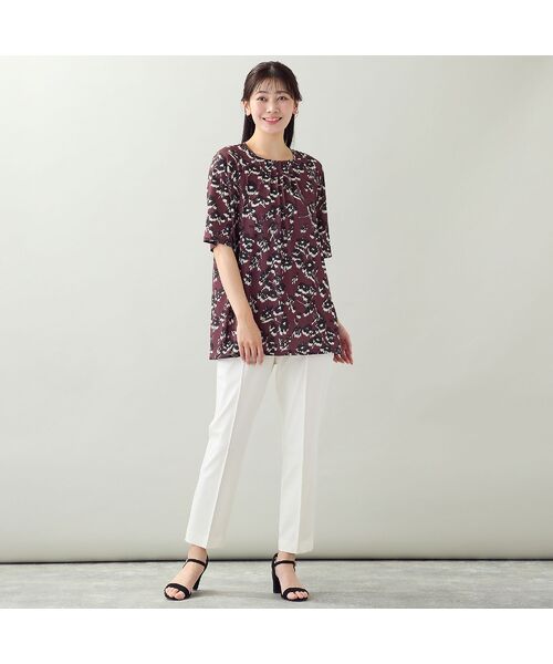 missel / ミゼール カットソー | 【洗える・L～3Lサイズ】シルエットフラワーTシャツ | 詳細5