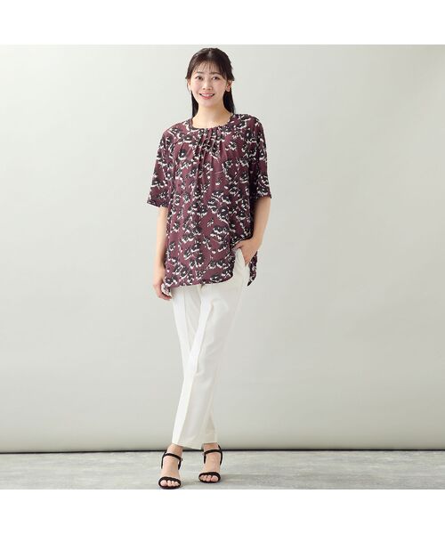missel / ミゼール カットソー | 【洗える・L～3Lサイズ】シルエットフラワーTシャツ | 詳細6