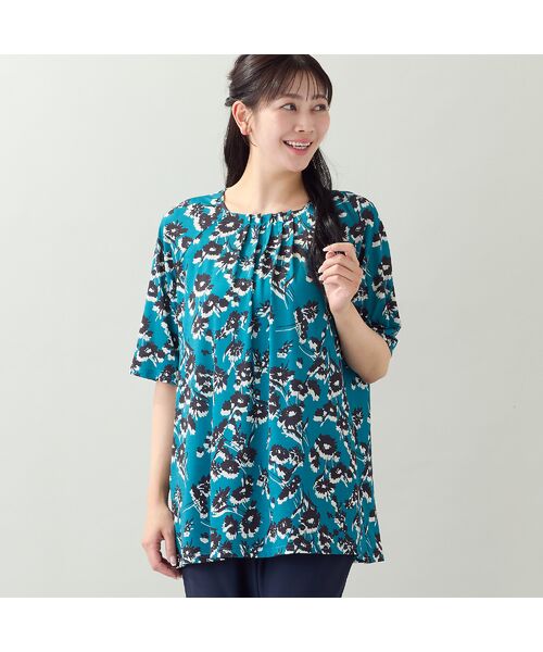 missel / ミゼール カットソー | 【洗える・L～3Lサイズ】シルエットフラワーTシャツ | 詳細8