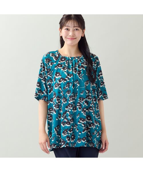 missel / ミゼール カットソー | 【洗える・L～3Lサイズ】シルエットフラワーTシャツ | 詳細9