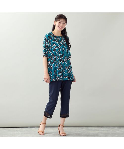 missel / ミゼール カットソー | 【洗える・L～3Lサイズ】シルエットフラワーTシャツ | 詳細11