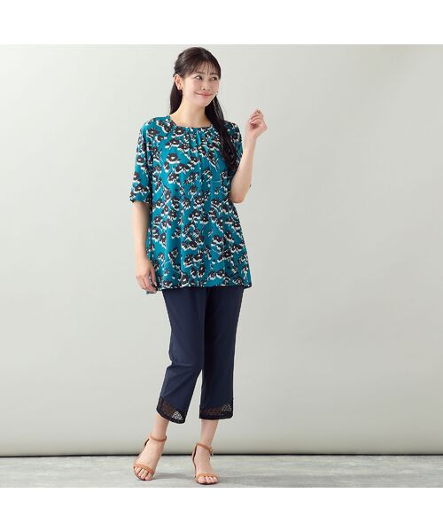 missel / ミゼール カットソー | 【洗える・L～3Lサイズ】シルエットフラワーTシャツ | 詳細12