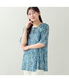 missel / ミゼール カットソー | 【洗える・L～4Lサイズ】ゼブラ柄アシンメトリーTシャツ