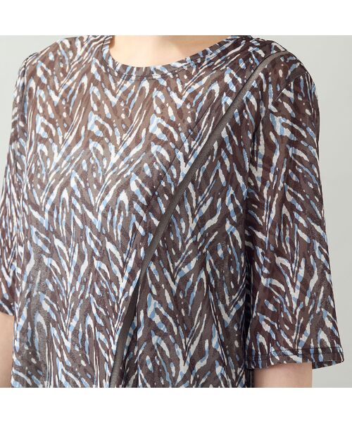 missel / ミゼール カットソー | 【洗える・L~4Lサイズ】ゼブラ柄アシンメトリーTシャツ | 詳細3