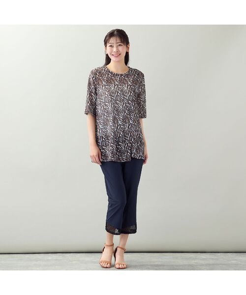 missel / ミゼール カットソー | 【洗える・L~4Lサイズ】ゼブラ柄アシンメトリーTシャツ | 詳細7