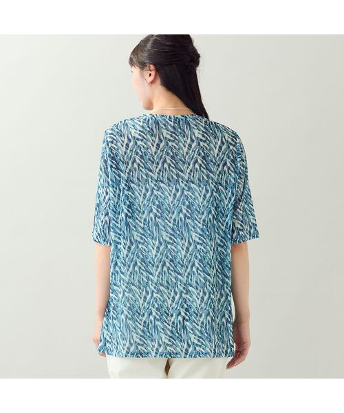 missel / ミゼール カットソー | 【洗える・L~4Lサイズ】ゼブラ柄アシンメトリーTシャツ | 詳細9
