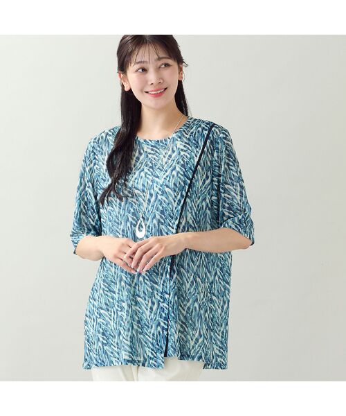 missel / ミゼール カットソー | 【洗える・L~4Lサイズ】ゼブラ柄アシンメトリーTシャツ | 詳細10