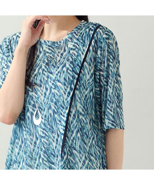 missel / ミゼール カットソー | 【洗える・L~4Lサイズ】ゼブラ柄アシンメトリーTシャツ | 詳細11