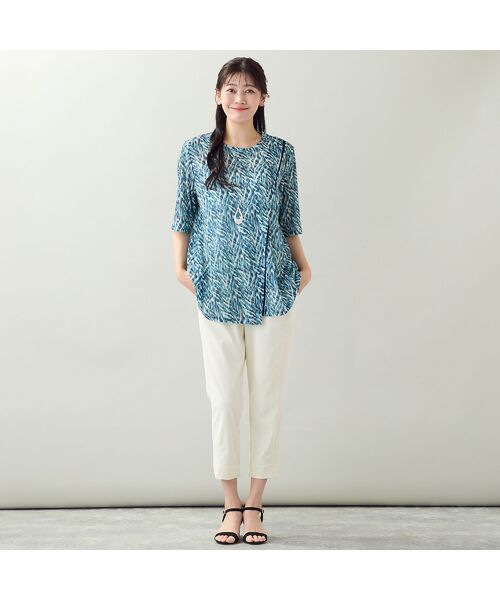 missel / ミゼール カットソー | 【洗える・L~4Lサイズ】ゼブラ柄アシンメトリーTシャツ | 詳細14