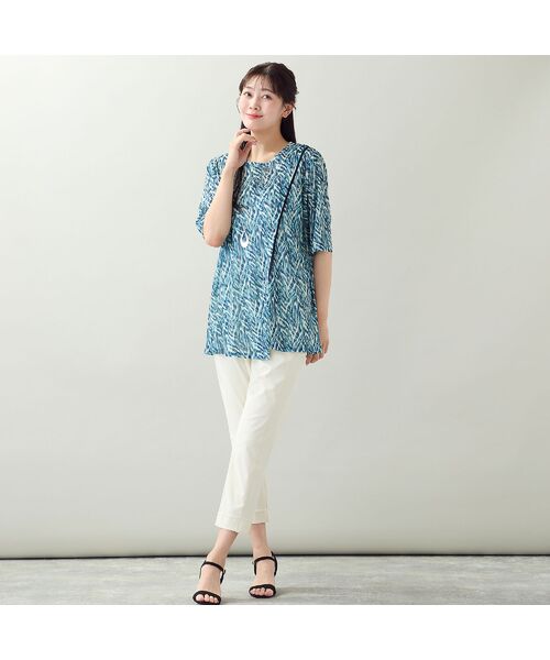 missel / ミゼール カットソー | 【洗える・L~4Lサイズ】ゼブラ柄アシンメトリーTシャツ | 詳細15