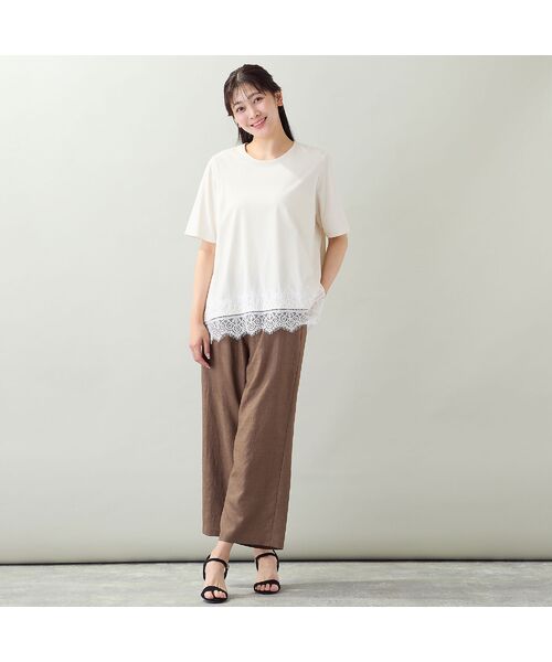 missel / ミゼール カットソー | 【洗える・L~4Lサイズ】レースヘムTシャツ | 詳細4