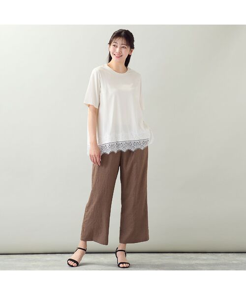 missel / ミゼール カットソー | 【洗える・L~4Lサイズ】レースヘムTシャツ | 詳細5
