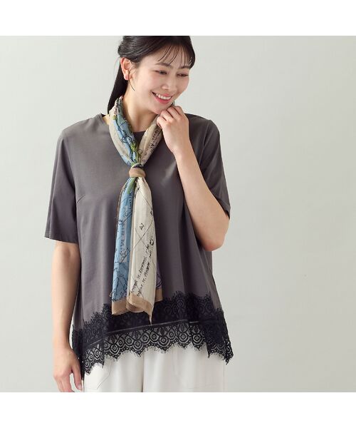 missel / ミゼール カットソー | 【洗える・L~4Lサイズ】レースヘムTシャツ | 詳細8