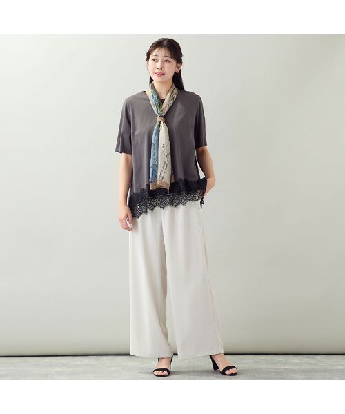 missel / ミゼール カットソー | 【洗える・L~4Lサイズ】レースヘムTシャツ | 詳細10
