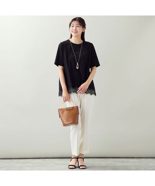 missel / ミゼール カットソー | 【洗える・L~4Lサイズ】レースヘムTシャツ | 詳細17