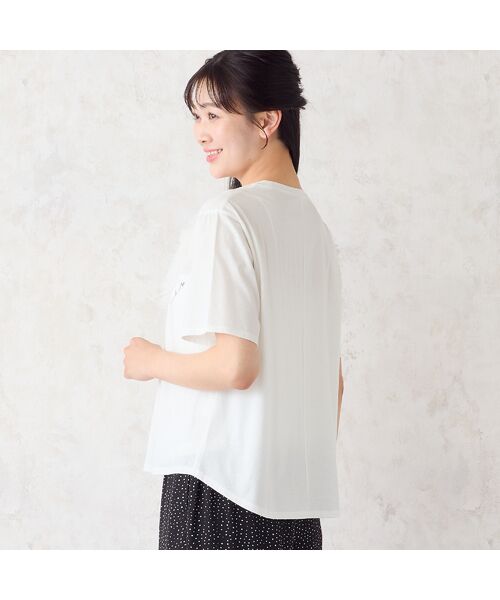 missel / ミゼール カットソー | 【洗える・M~3Lサイズ】チュールハートTシャツ | 詳細2