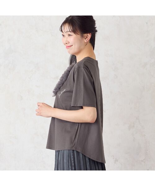 missel / ミゼール カットソー | 【洗える・M~3Lサイズ】チュールハートTシャツ | 詳細10