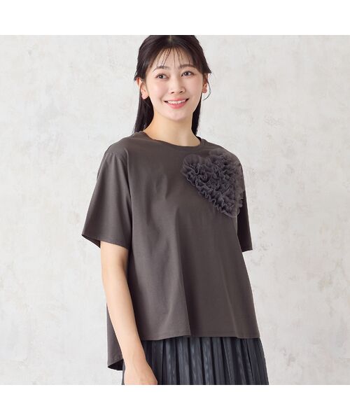 missel / ミゼール カットソー | 【洗える・M~3Lサイズ】チュールハートTシャツ | 詳細11