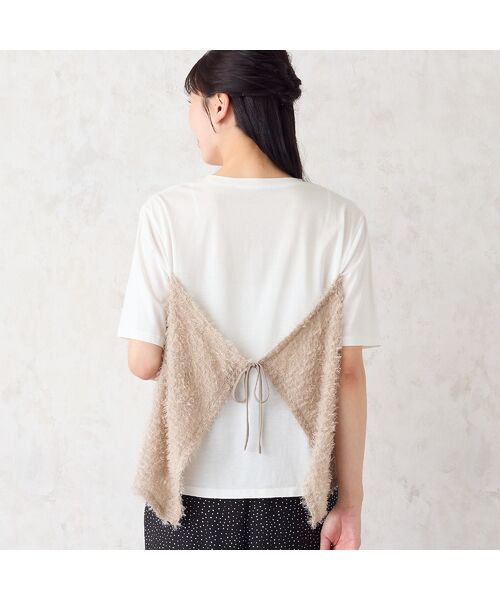 missel / ミゼール カットソー | 【洗える・M~3Lサイズ】シャギービスチェ風Tシャツ | 詳細1