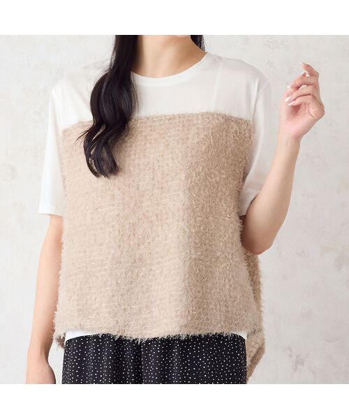 missel / ミゼール カットソー | 【洗える・M~3Lサイズ】シャギービスチェ風Tシャツ | 詳細3