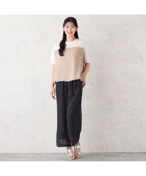 missel / ミゼール カットソー | 【洗える・M~3Lサイズ】シャギービスチェ風Tシャツ | 詳細4