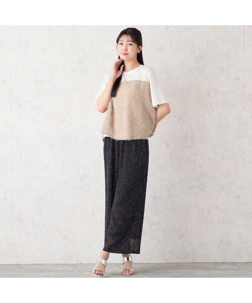 missel / ミゼール カットソー | 【洗える・M~3Lサイズ】シャギービスチェ風Tシャツ | 詳細5
