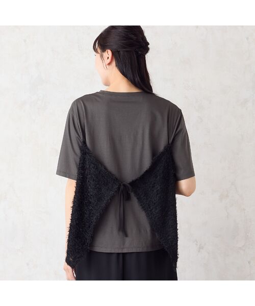 missel / ミゼール カットソー | 【洗える・M~3Lサイズ】シャギービスチェ風Tシャツ | 詳細7