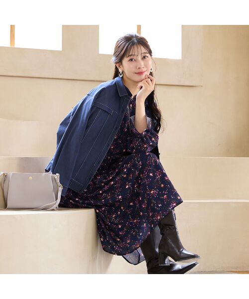 missel / ミゼール ミニ丈・ひざ丈ワンピース | 【洗える・3Lサイズあり】花柄ティアードワンピース | 詳細4