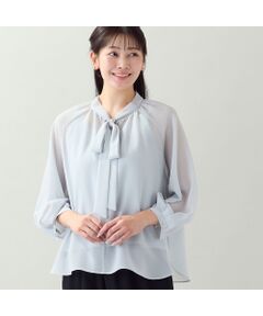 missel / ミゼール シャツ・ブラウス | 【洗える・セットアップ可・L～4Lサイズ】ジョーゼットボウタイブラウス