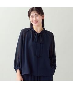 missel / ミゼール シャツ・ブラウス | 【洗える・セットアップ可・L～4Lサイズ】ジョーゼットボウタイブラウス