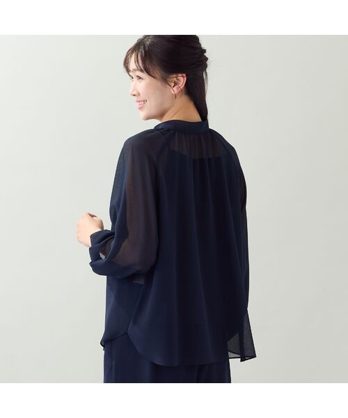 missel / ミゼール シャツ・ブラウス | 【洗える・セットアップ可・L～4Lサイズ】ジョーゼットボウタイブラウス | 詳細10