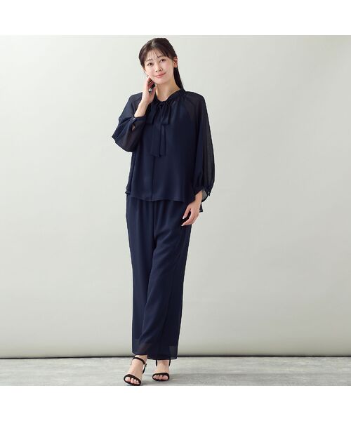 missel / ミゼール シャツ・ブラウス | 【洗える・セットアップ可・L～4Lサイズ】ジョーゼットボウタイブラウス | 詳細12