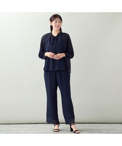 missel / ミゼール シャツ・ブラウス | 【洗える・セットアップ可・L～4Lサイズ】ジョーゼットボウタイブラウス | 詳細15