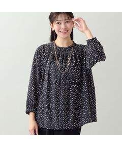 missel / ミゼール シャツ・ブラウス | 【人気デザイン・洗える・3Lサイズあり】変形ドット柄ギャザーブラウス