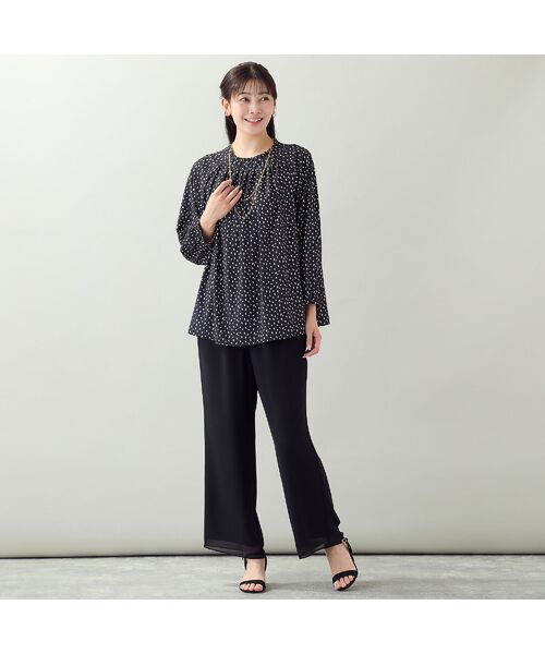 missel / ミゼール シャツ・ブラウス | 【人気デザイン・洗える・3Lサイズあり】変形ドット柄ギャザーブラウス | 詳細14