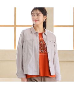 【洗える・快適ストレッチ・L～4Lサイズ】ストレッチデニムジャケット