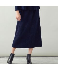 missel / ミゼール ミニ・ひざ丈スカート | 【洗える・セットアップ可・3Lサイズあり】幾何柄ジャカードニットスカート