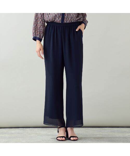 missel / ミゼール その他パンツ | 【新色追加・洗える・セットアップ可・L~4Lサイズ】ジョーゼットセミワイドパンツ | 詳細1