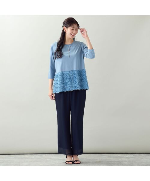 missel / ミゼール その他パンツ | 【新色追加・洗える・セットアップ可・L~4Lサイズ】ジョーゼットセミワイドパンツ | 詳細12