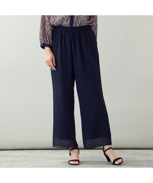 missel / ミゼール その他パンツ | 【新色追加・洗える・セットアップ可・L~4Lサイズ】ジョーゼットセミワイドパンツ | 詳細3