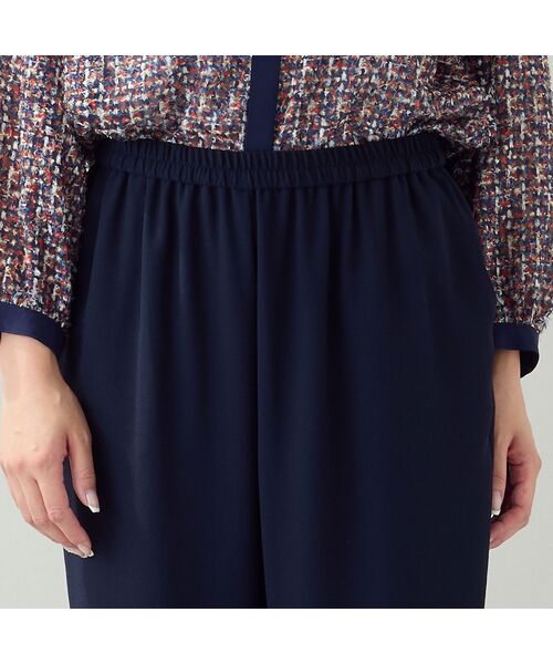 missel / ミゼール その他パンツ | 【新色追加・洗える・セットアップ可・L~4Lサイズ】ジョーゼットセミワイドパンツ | 詳細4