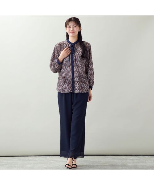 missel / ミゼール その他パンツ | 【新色追加・洗える・セットアップ可・L~4Lサイズ】ジョーゼットセミワイドパンツ | 詳細6
