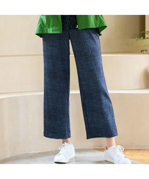 missel / ミゼール その他パンツ | 【洗える・快適ストレッチ・日本製・L~4L】イージーセミワイドストレートパンツ(ダークブルー)