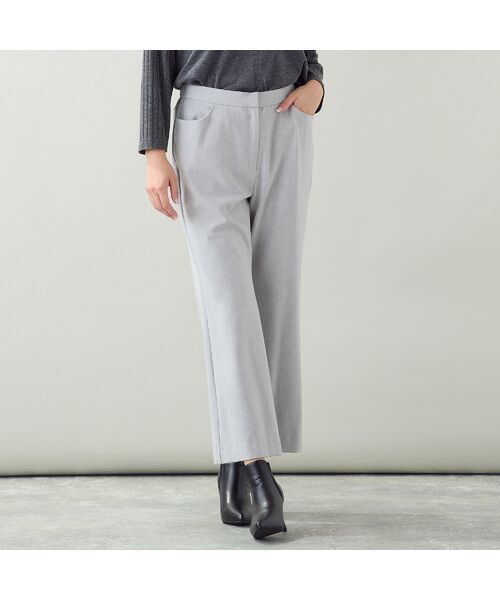 missel / ミゼール その他パンツ | 【洗える・美脚シルエット・L~4Lサイズ】サーモサキソニーセミフレアパンツ | 詳細1