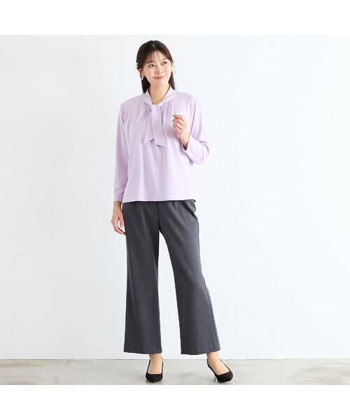 missel / ミゼール その他パンツ | 【洗える・美脚シルエット・L~4Lサイズ】サーモサキソニーセミフレアパンツ | 詳細10