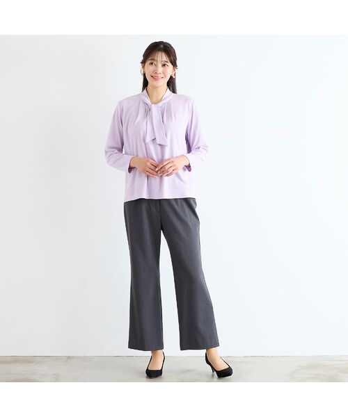 missel / ミゼール その他パンツ | 【洗える・美脚シルエット・L~4Lサイズ】サーモサキソニーセミフレアパンツ | 詳細11