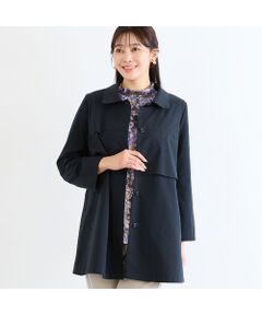 missel / ミゼール ステンカラーコート | 【襟取り外し可・L～4Lサイズ】ステンカラーペプラムコート