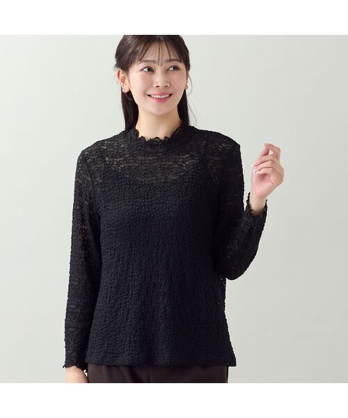 missel / ミゼール カットソー | 【洗える・L~4Lサイズ】ストレッチレースカットソー | 詳細8