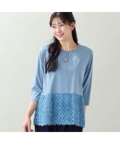 missel / ミゼール カットソー | 【洗える・L～3Lサイズ】ヘムカットジャカードトップス