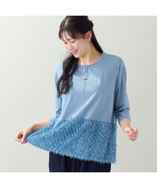 missel / ミゼール カットソー | 【洗える・L～3Lサイズ】ヘムカットジャカードトップス | 詳細8